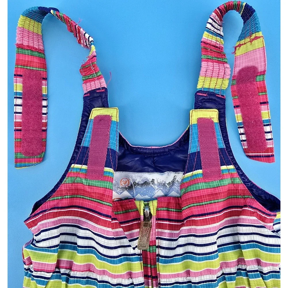 Obermeyer Snoverall Ski Bibs Toddler Sz 2 Snow I-Grow Extend Winter Colorful Fun